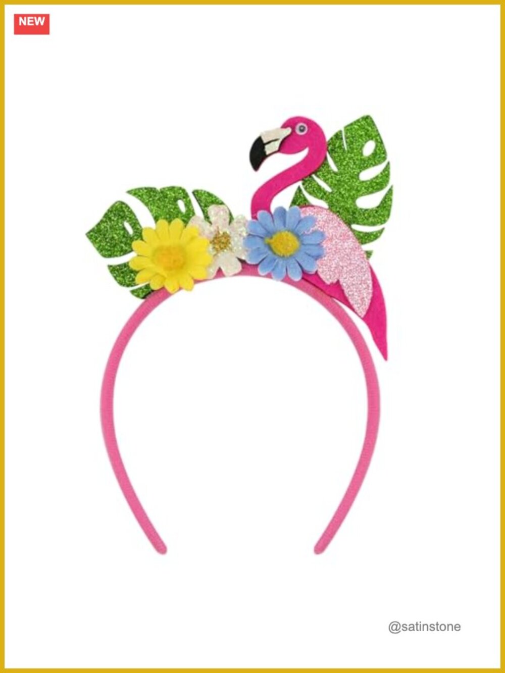 Tropical Flamingo Flower Headband Luau Party Hair Accessory